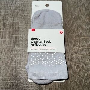 Lululemon Speed Quarter Sock *Reflective in Stargaze / White
